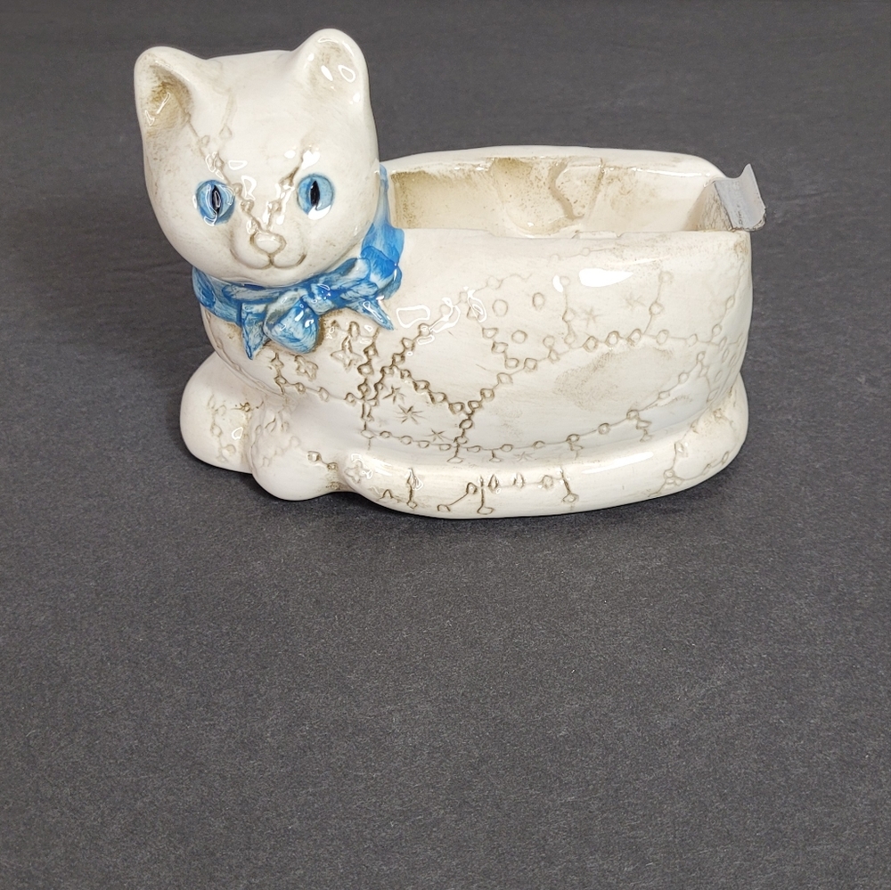 Vintage Cute Ceramic Kitty Cat Scotch Tape Dispenser 1985 HCL Rare - Picture 12 of 12